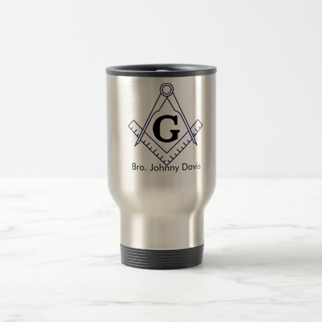 Customize this Masonic Stainless Steel Travel Cup (Center)