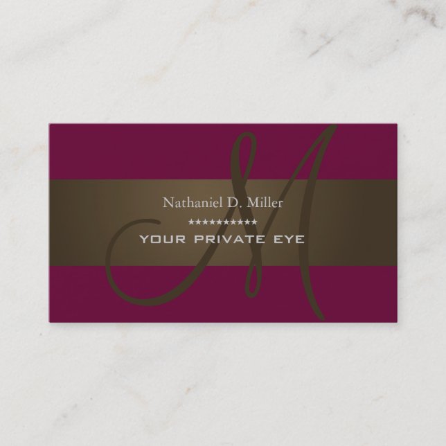 Customize this monogram business card (Front)