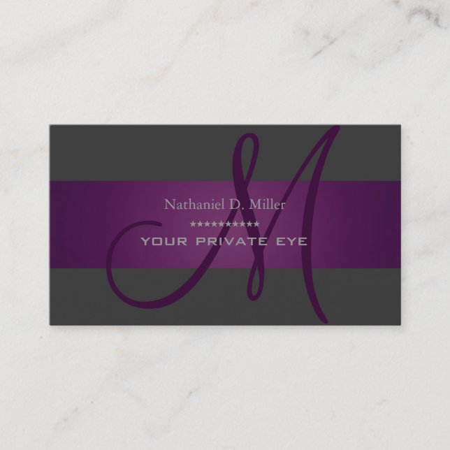 Customize this monogram business card (Front)