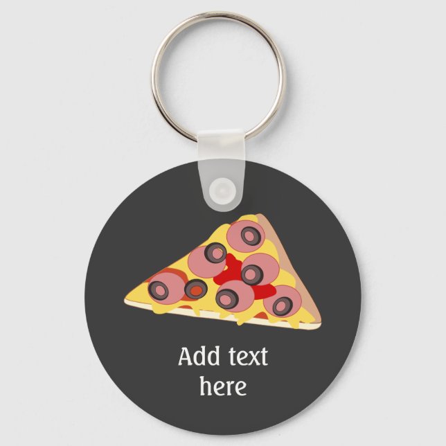 Customize this Pizza Slice graphic Keychain (Front)