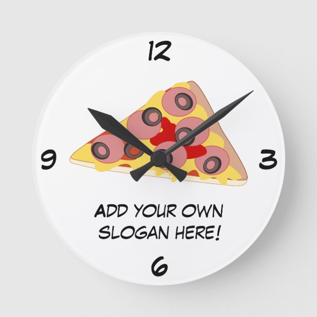 Customize this Pizza Slice graphic Round Clock (Front)