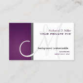 Customize this Plum Monogram/DIY background color Business Card (Back)