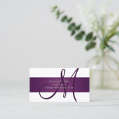 Customize this Plum Monogram/DIY background color Business Card (Standing Front)
