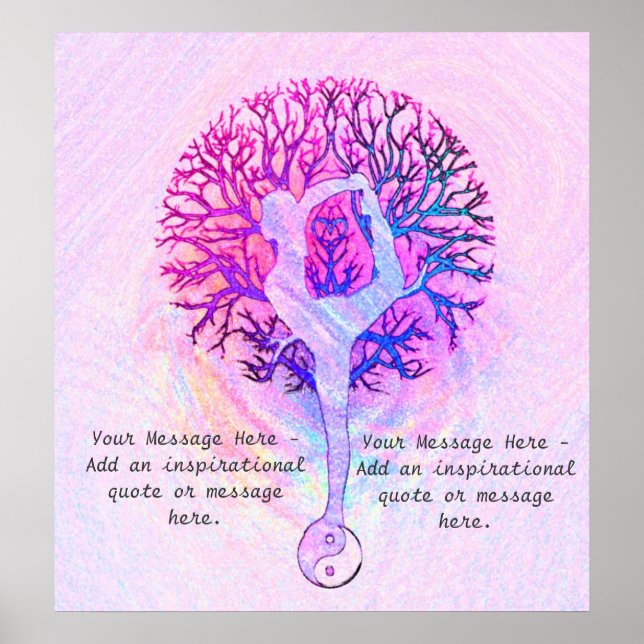Customize this Poster - Pink Yoga Yin Yang (Front)