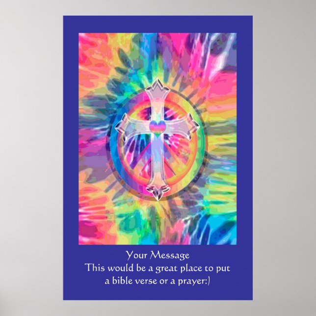 Customize this Poster - Tye Dye Cross (Front)