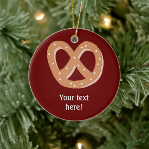 Customize this Pretzel Knot graphic Ceramic Ornament