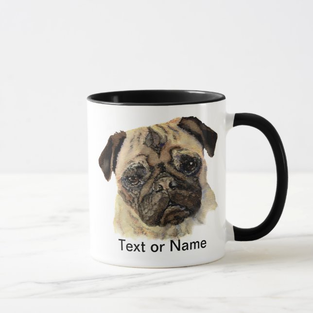 Customize this Pug - Watercolor Dog Mug (Right)