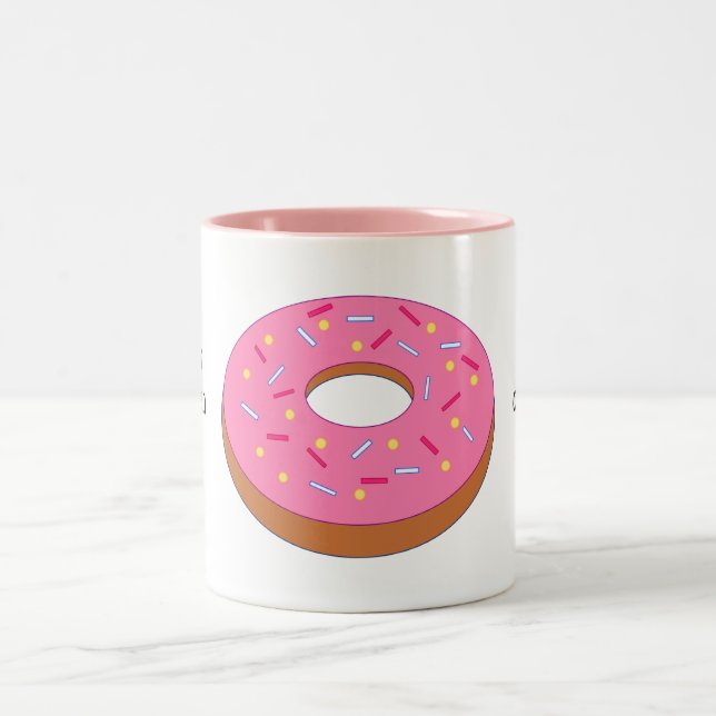 Customize this Ring Doughnut Graphic Two-Tone Coffee Mug (Center)