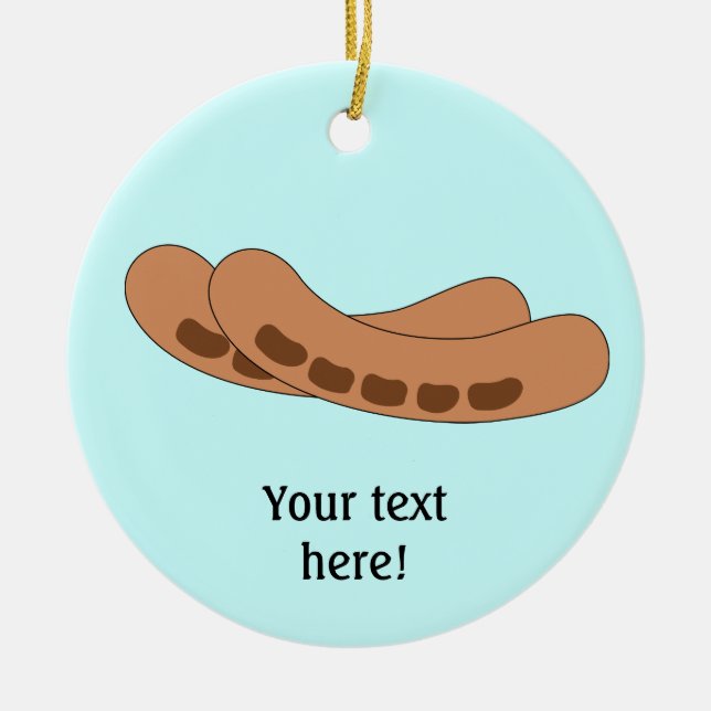 Customize this Sausages graphic Ceramic Ornament (Front)