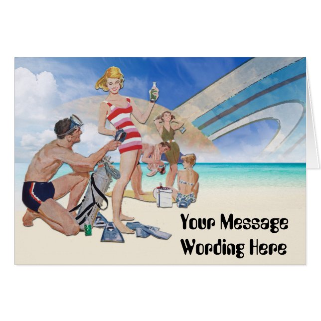Customize this Science Fiction Beach Scene Cards (Front Horizontal)