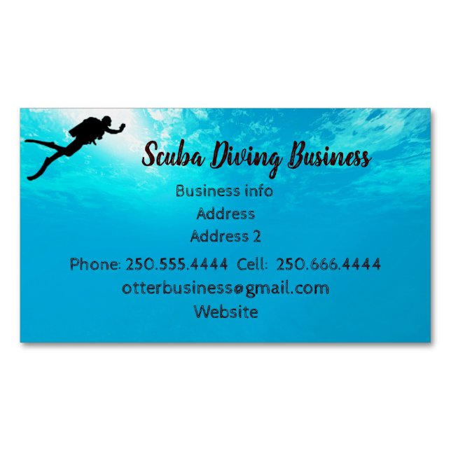 Customize this Scuba Diving Business Business Card Magnet (Front)