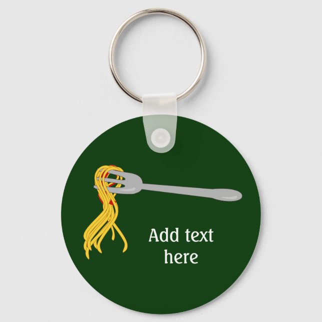 Customize this Spaghetti Pasta graphic Keychain (Front)