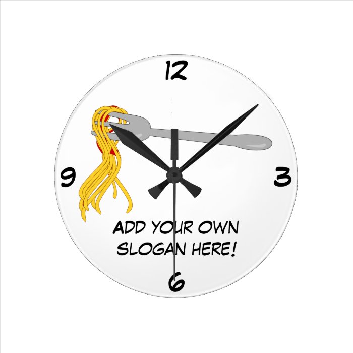 Customize this Spaghetti Pasta graphic Round Clock