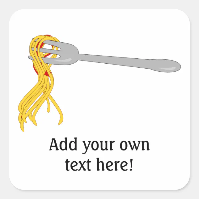 Customize this Spaghetti Pasta graphic Square Sticker | Zazzle