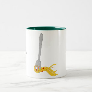 Customize this Spaghetti Pasta graphic Two-Tone Coffee Mug