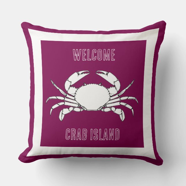 Customize Throw Cushion - Welcome To Crab island (Front)