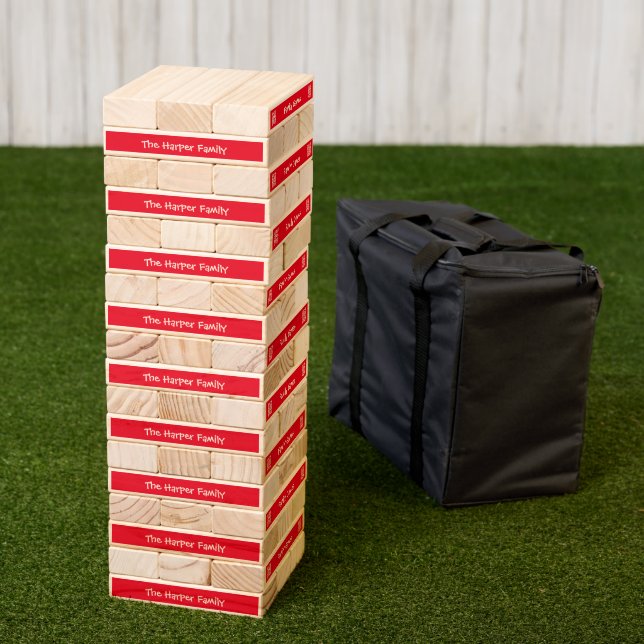 Customize Topple Tower - Family Name (Lawn)