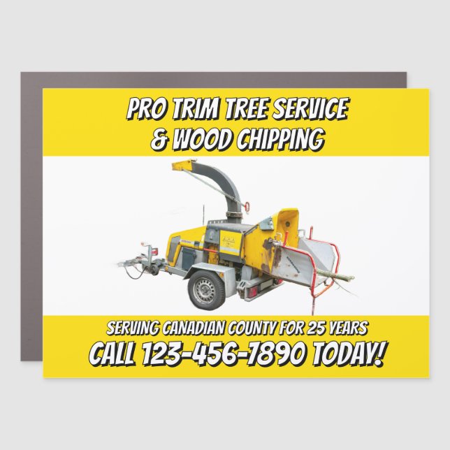 Customize Tree Service And Wood Chipping Business  Car Magnet (Front)