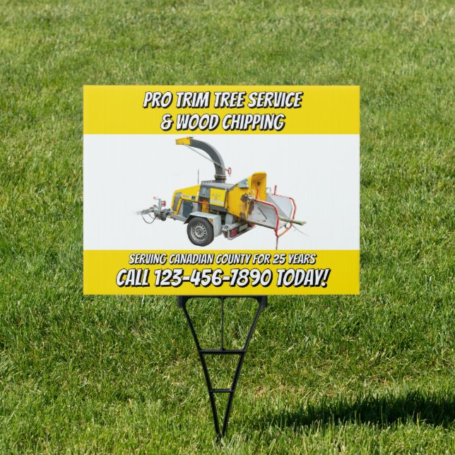 Customize Tree Service And Wood Chipping Business  Sign (Insitu)