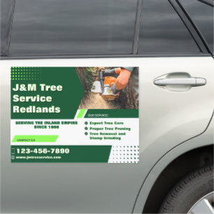 Customize Tree Service Arborist Stump Grinder Truc Car Magnet