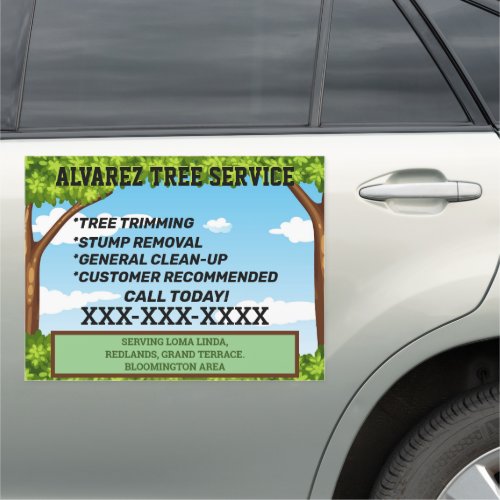 Customize Tree Trimming Service Business  Car Magnet