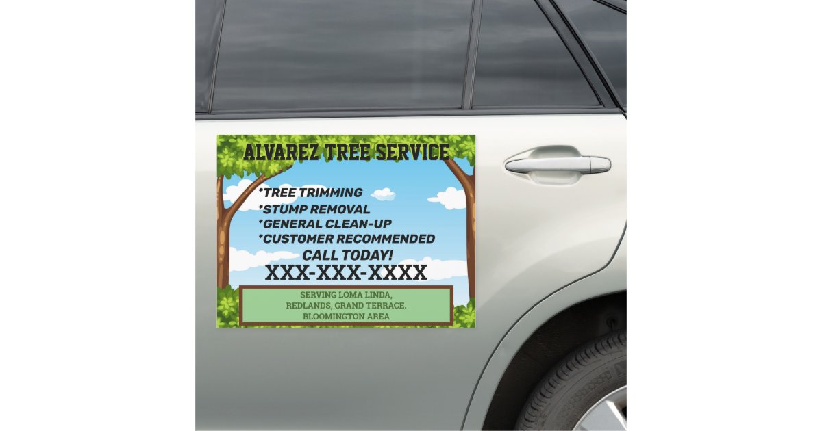 Customize Tree Trimming Service Business Car Magnet | Zazzle