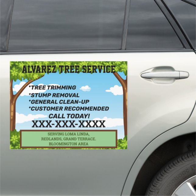 Customize Tree Trimming Service Business  Car Magnet (In Situ)