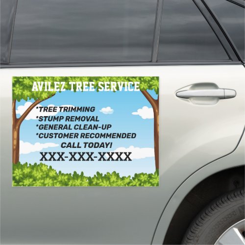 Customize Tree Trimming Service Business  Car Magnet