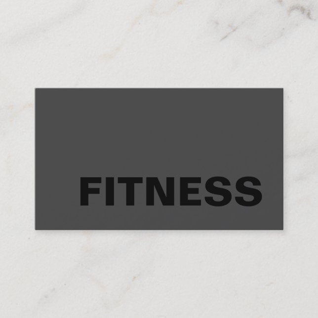 Customize Trendy Grey Fitness Sport Business Card (Front)