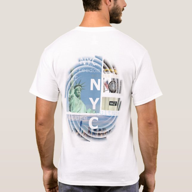 Customize Trendy Modern Elegant New York City T-Shirt (Back)