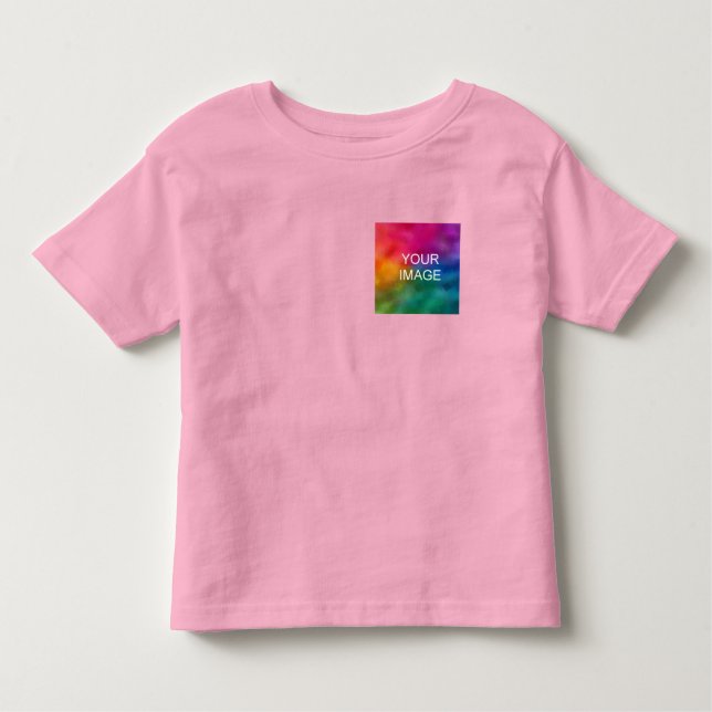 Customize Trendy Pink Two Sides Template Add Image Toddler T-shirt (Front)