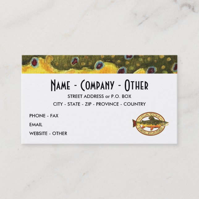 Customize Trout Fishing Business Card (Front)