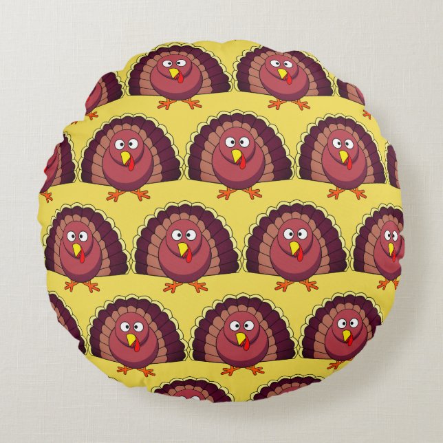 Customize Turkey Round Pillow (Front)
