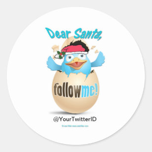Customize Twitter Dear Santa Gifts Apparel Classic Round Sticker