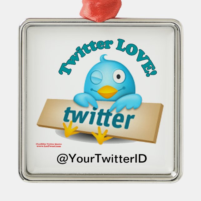 Customize Twitter ID LOVE Ornament (Front)