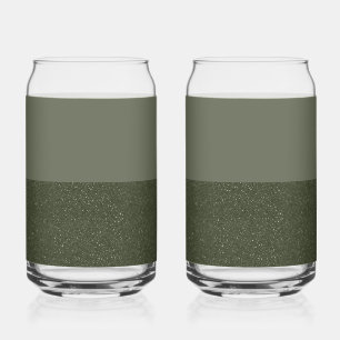 Customize Two-Tone Moss Green Drinkware Set of 2 Can Glass