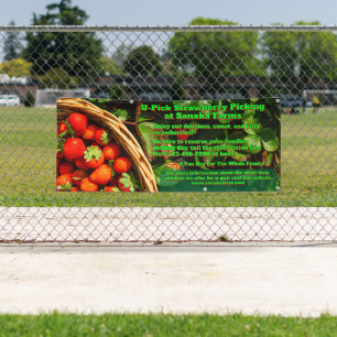 Customize U-Pick Strawberry Farm Berry Picking Banner