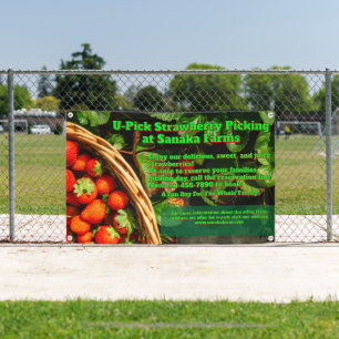 Customize U-Pick Strawberry Farm Berry Picking Banner