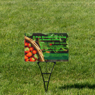 Customize U-Pick Strawberry Farm Berry Picking Sign