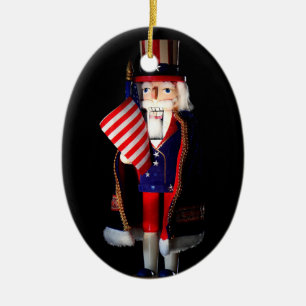 Customize Uncle Sam Nutcracker Ceramic Ornament