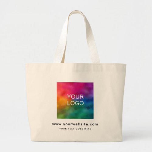 Customize Upload Add Company Website Logo Here Large Tote Bag