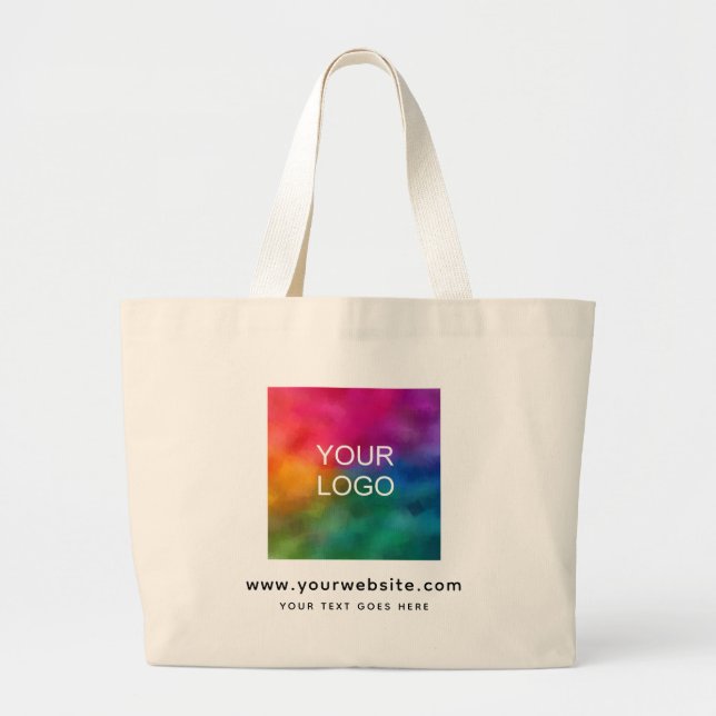Customize Upload Add Company Website Logo Here Large Tote Bag (Front)