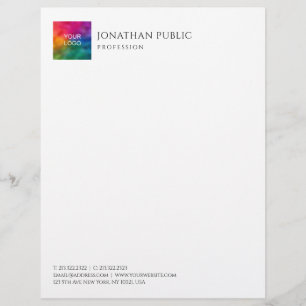 Customize Upload Your Business Company Logo Simple Letterhead