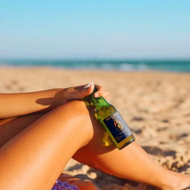 Customize Urban Bear Drinking A Beer Detailed  Bottle Label (Creator Uploaded)