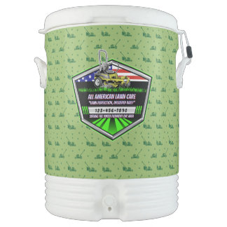 Customize USA Flag Patriotic Lawn Care Service Beverage Cooler