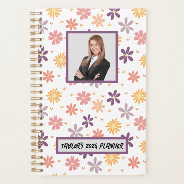 customize Useful Cute Floral Weekly Monthly  Planner (Front)
