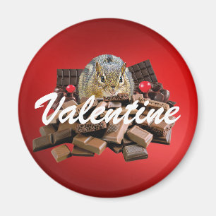 Customize Valentine’s Day Chocolate Chipmunk Magnet
