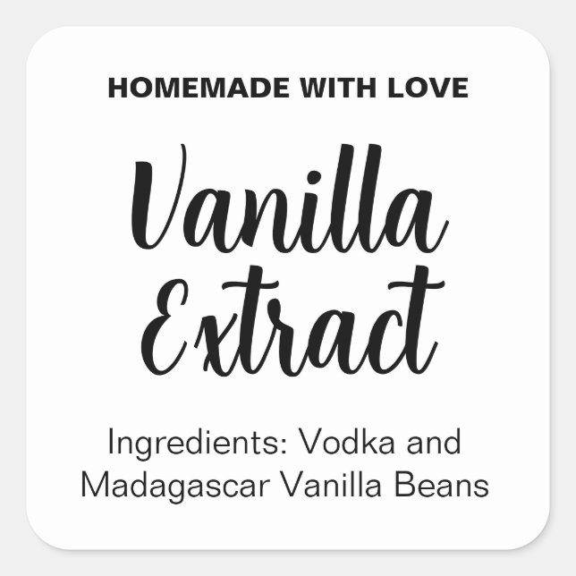 Customize Vanilla Extract label VE022_01sq (Front)
