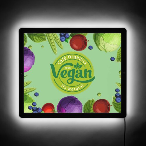 Customize Vegan Shop Fresh Vegetables Shop Window  LED Sign