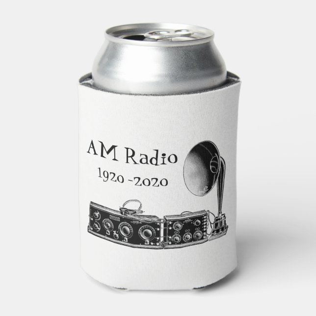 Customize Vintage AM Radio Receiver Can Cooler (Can Front)
